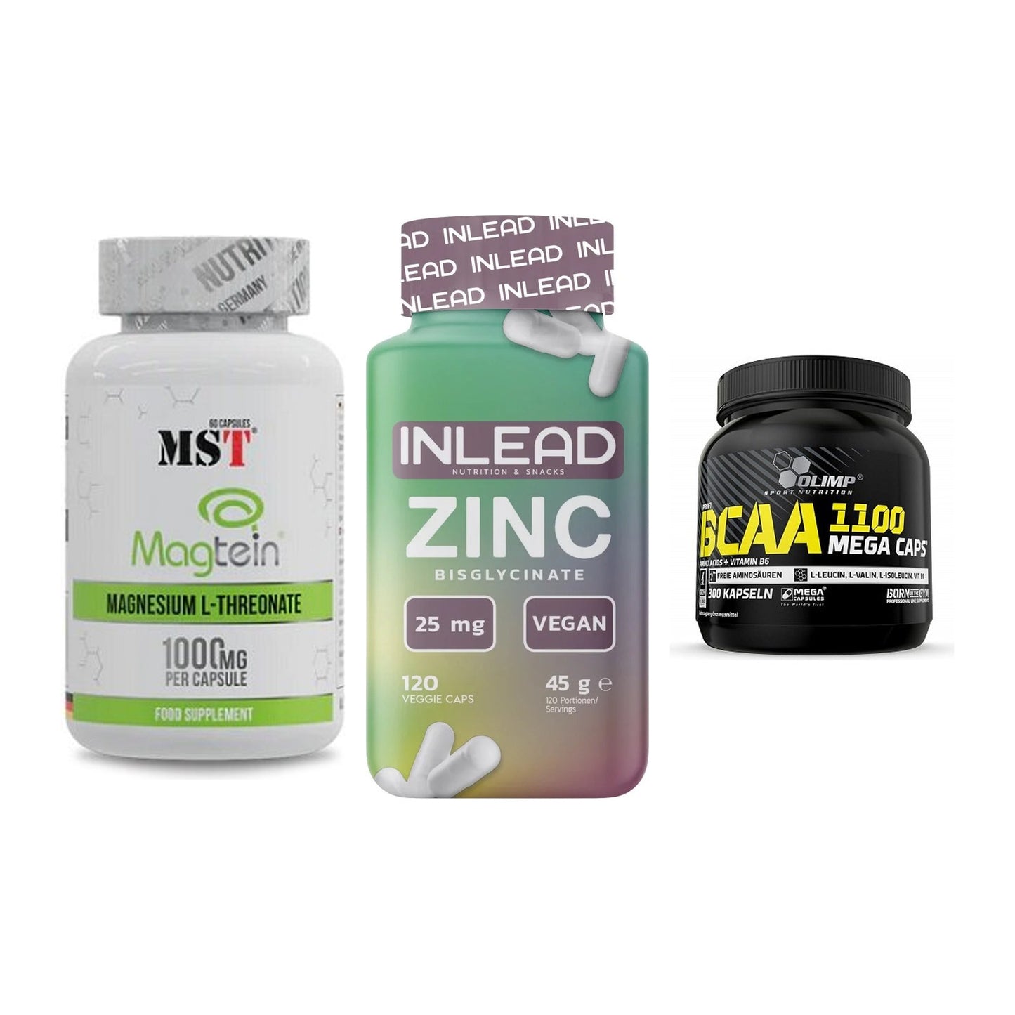 Ausdauer-Set: MST Magnesium + INLEAD Zink + Olimp BCAA Mega – alle enthaltenen Artikel