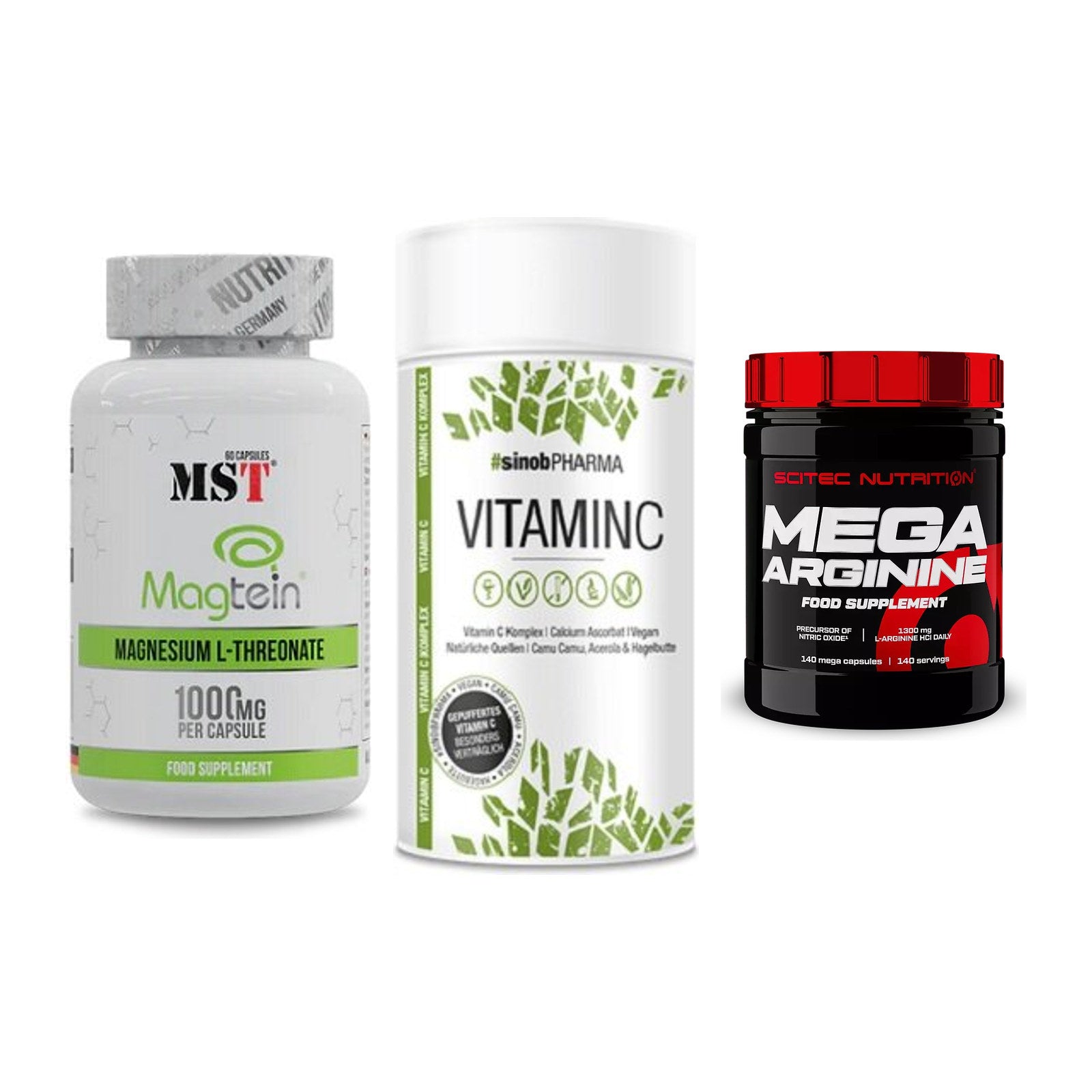 Ausdauer-Set: MST Magnesium + Sinob Vitamin C + Scitec Mega – alle enthaltenen Artikel