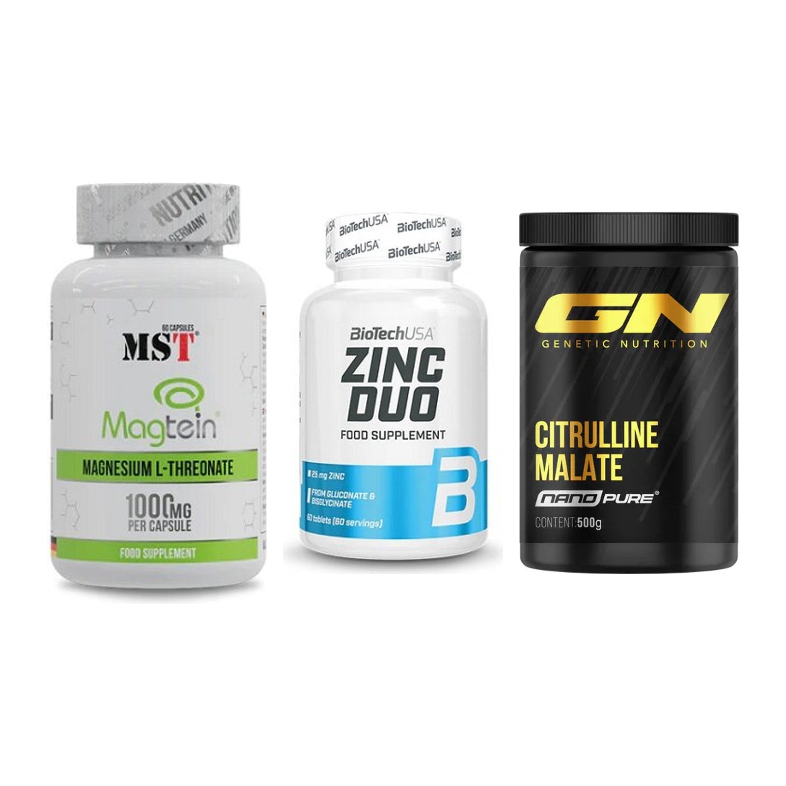 Ausdauer-Set: MST Magnesium + BioTech Zinc Duo + GN Citrulline – alle enthaltenen Artikel