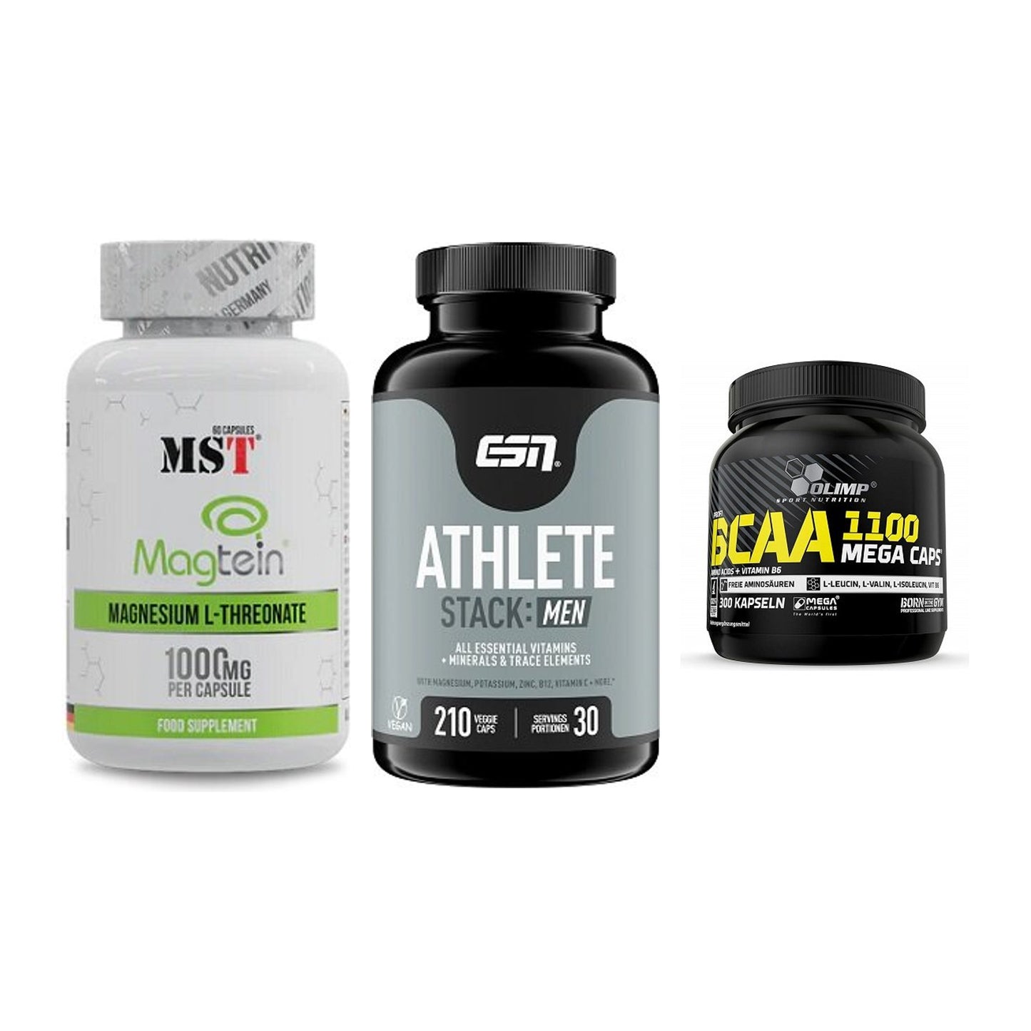 Ausdauer-Set: MST Magnesium + ESN Athlete + Olimp BCAA Mega – alle enthaltenen Artikel