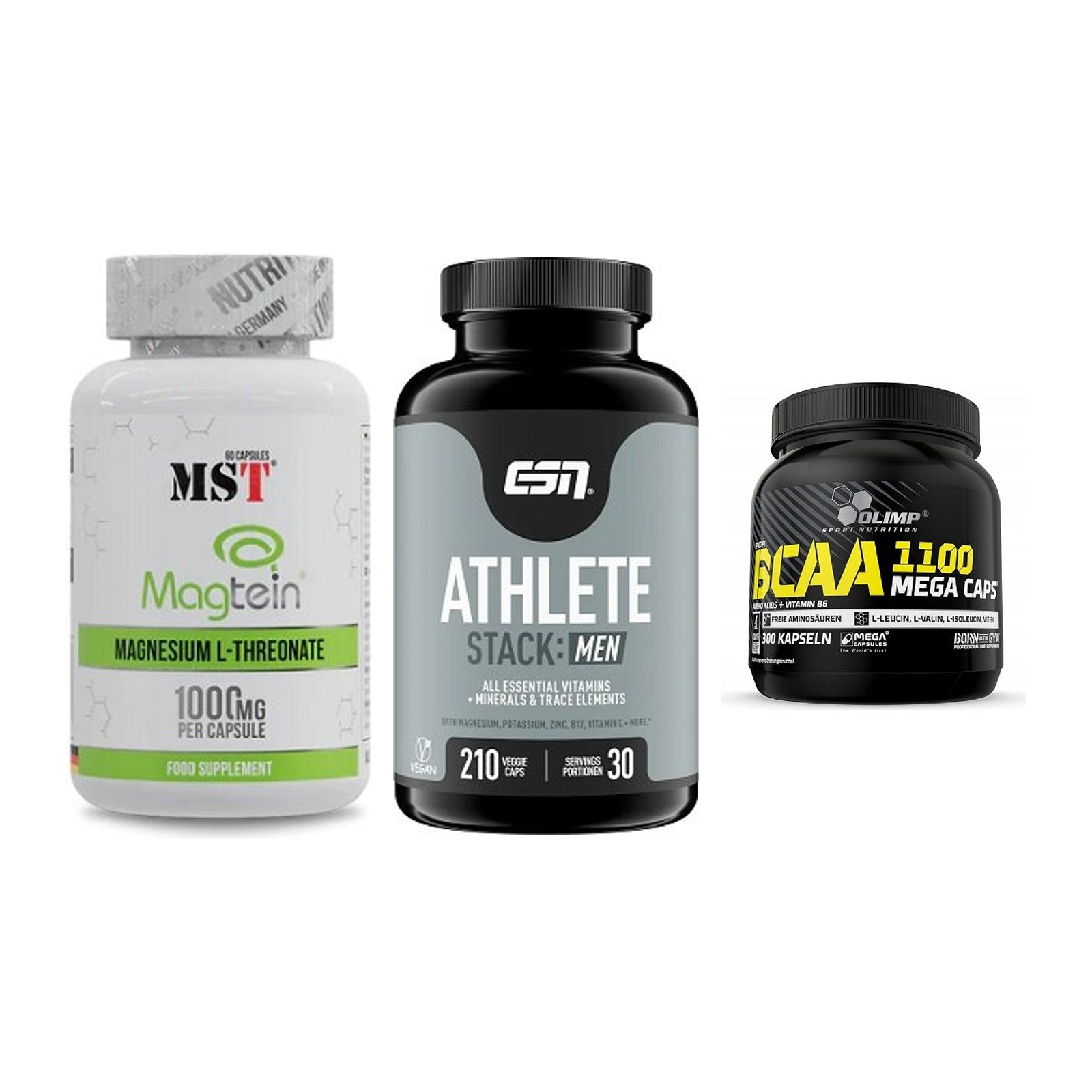 Ausdauer-Set: MST Magnesium + ESN Athlete + Olimp BCAA Mega – alle enthaltenen Artikel