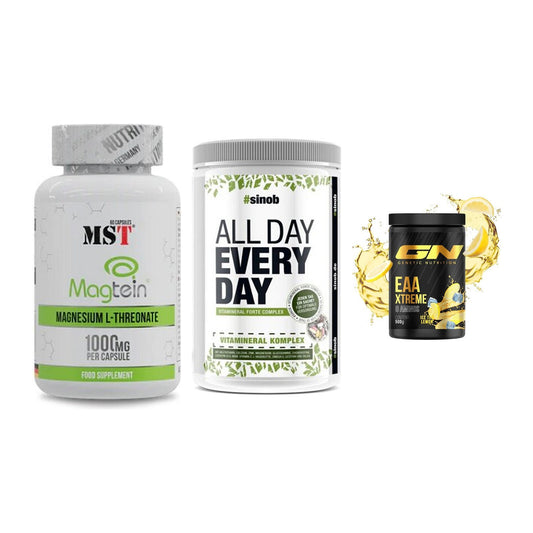 Ausdauer-Set: MST Magnesium + Sinob All Day + GN EAA Xtreme – alle enthaltenen Artikel