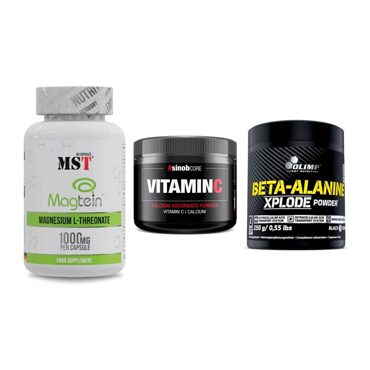 Ausdauer-Set: MST Magnesium + Sinob Vitamin C + Olimp Beta-Alani – alle enthaltenen Artikel
