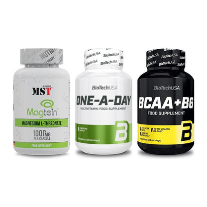 Ausdauer-Set: MST Magnesium + BioTech One A + BioTech BCAA+B6 – alle enthaltenen Artikel