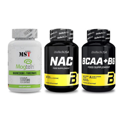 Ausdauer-Set: MST Magnesium + BioTech NAC + BioTech BCAA+B6 – alle enthaltenen Artikel