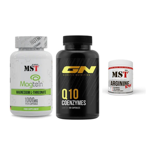 Ausdauer-Set: MST Magnesium + GN Q10 Health + MST Arginine RAW – alle enthaltenen Artikel