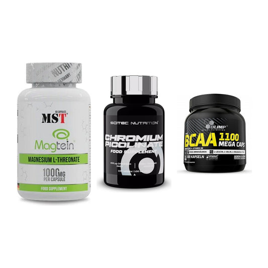 Ausdauer-Set: MST Magnesium + Scitec Chromium + Olimp BCAA Mega – alle enthaltenen Artikel