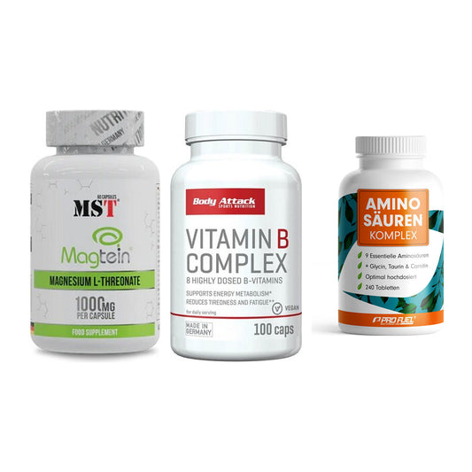 Ausdauer-Set: MST Magnesium + Body Attack + ProFuel Aminosäu – alle enthaltenen Artikel