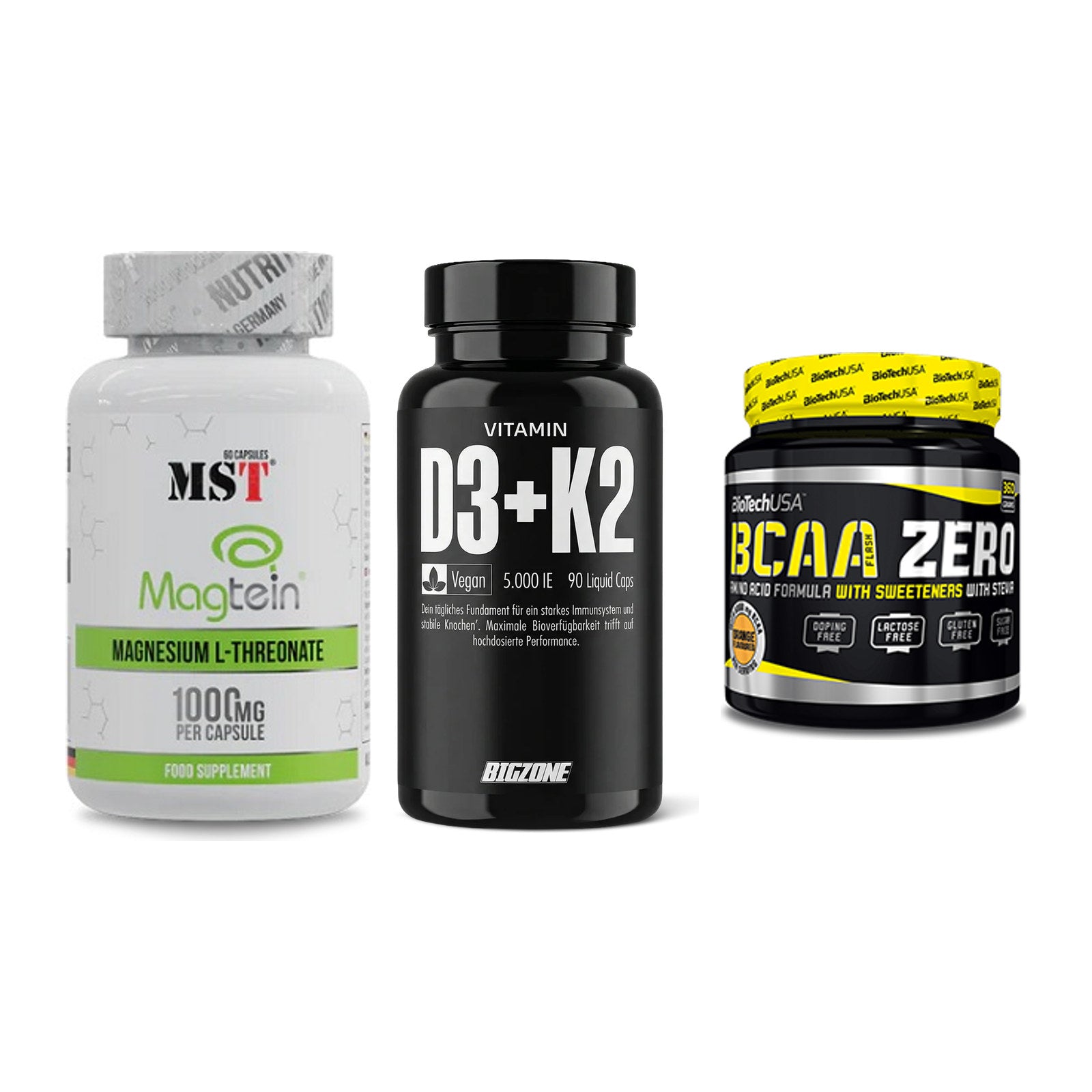 Ausdauer-Set: MST Magnesium + Big Zone Vitamin + BioTech BCAA – alle enthaltenen Artikel
