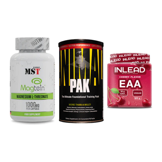Ausdauer-Set: MST Magnesium + Universal Animal + INLEAD EAA – alle enthaltenen Artikel