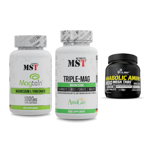 Ausdauer-Set: MST Magnesium + MST Tripple Mag + Olimp Anabolic – alle enthaltenen Artikel