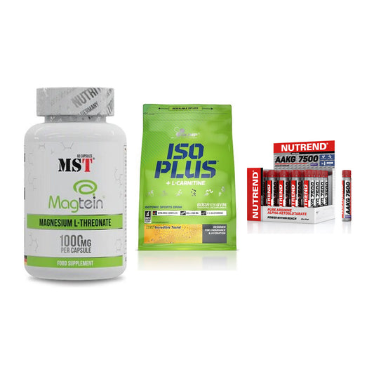 Ausdauer-Set: MST Magnesium + Olimp Iso Plus + Nutrend AAKG – alle enthaltenen Artikel