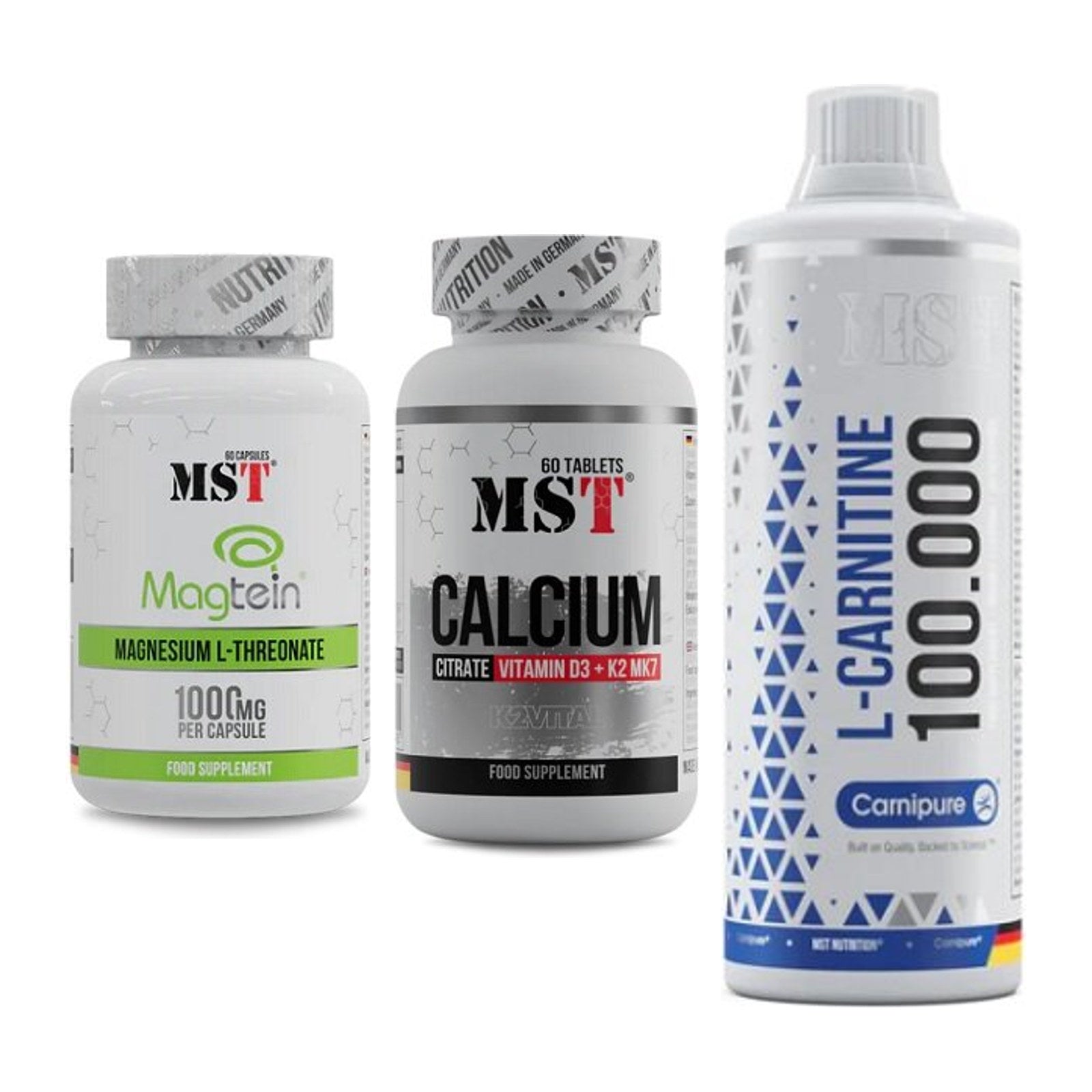 Ausdauer-Set: MST Magnesium + MST Calcium + MST L-Carnitine – alle enthaltenen Artikel