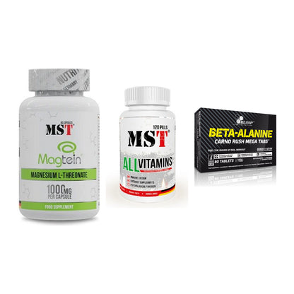 Ausdauer-Set: MST Magnesium + MST All Vitamins + Olimp Beta-Alani – alle enthaltenen Artikel