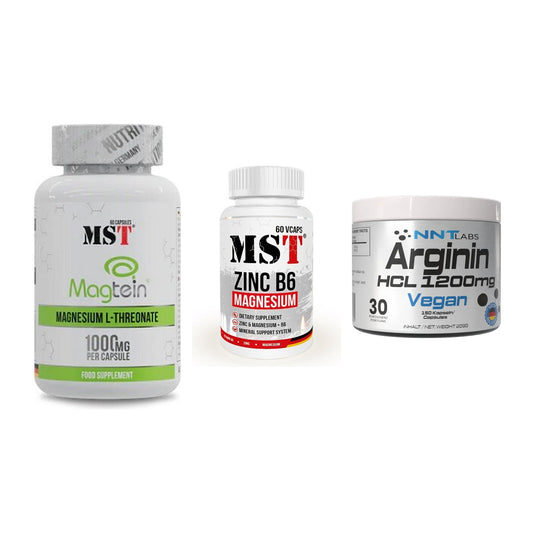 Ausdauer-Set: MST Magnesium + MST Zinc + NNT Arginin HCL – alle enthaltenen Artikel