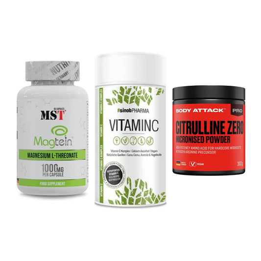 Ausdauer-Set: MST Magnesium + Sinob Vitamin C + Body Attack 100 – alle enthaltenen Artikel