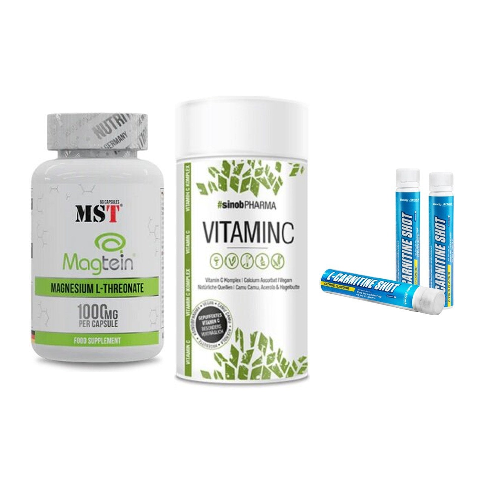 Ausdauer-Set: MST Magnesium + Sinob Vitamin C + Body Attack – alle enthaltenen Artikel