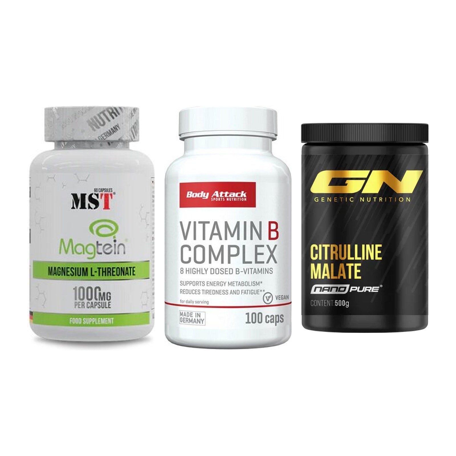 Ausdauer-Set: MST Magnesium + Body Attack + GN Citrulline – alle enthaltenen Artikel
