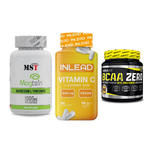 Ausdauer-Set: MST Magnesium + INLEAD Vitamin C + BioTech BCAA – alle enthaltenen Artikel