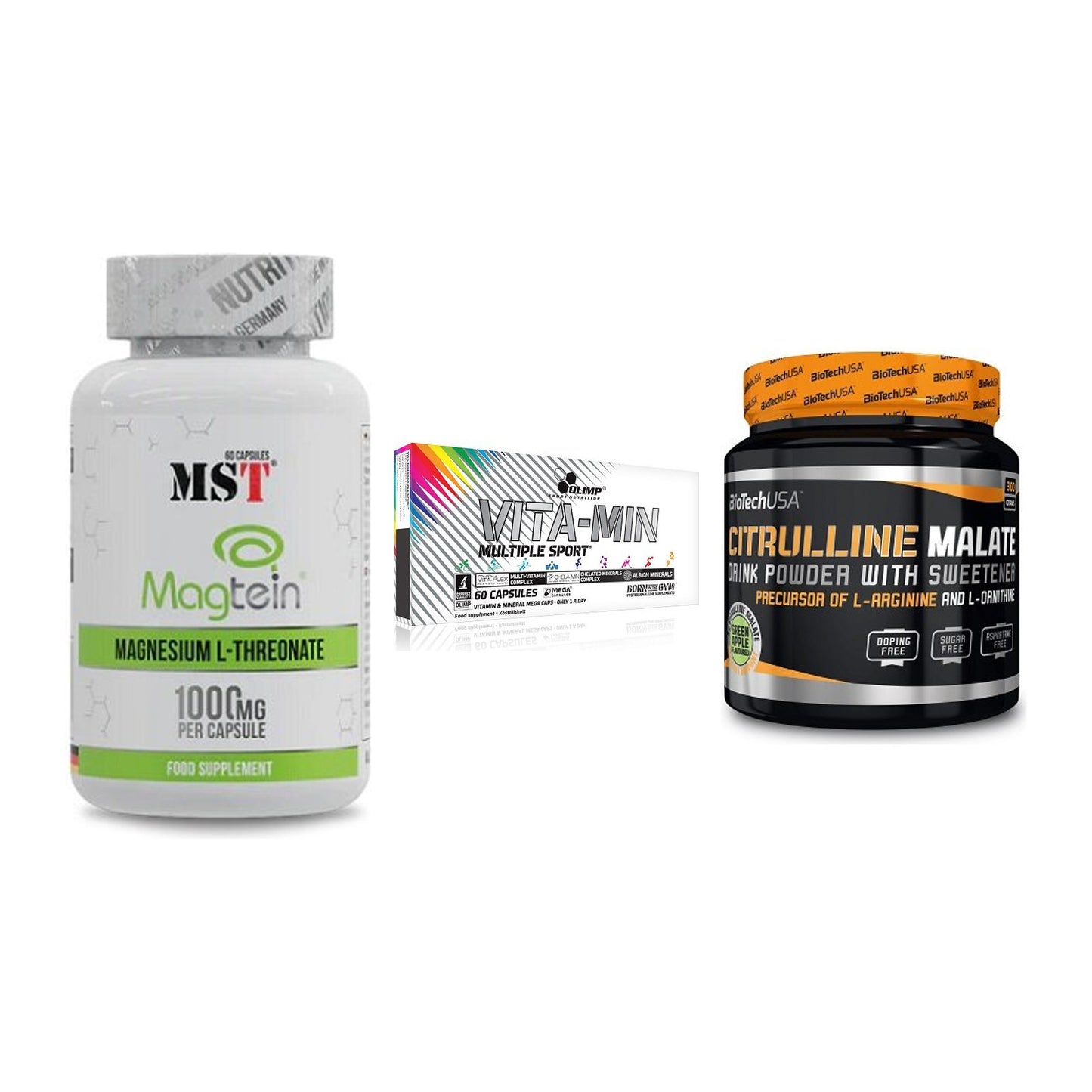 Ausdauer-Set: MST Magnesium + Olimp Vita-Min + BioTech Citrulli – alle enthaltenen Artikel