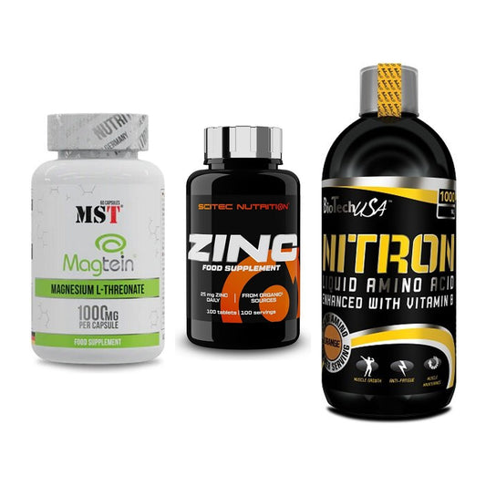 Ausdauer-Set: MST Magnesium + Scitec Zinc + BioTech Liquid – alle enthaltenen Artikel