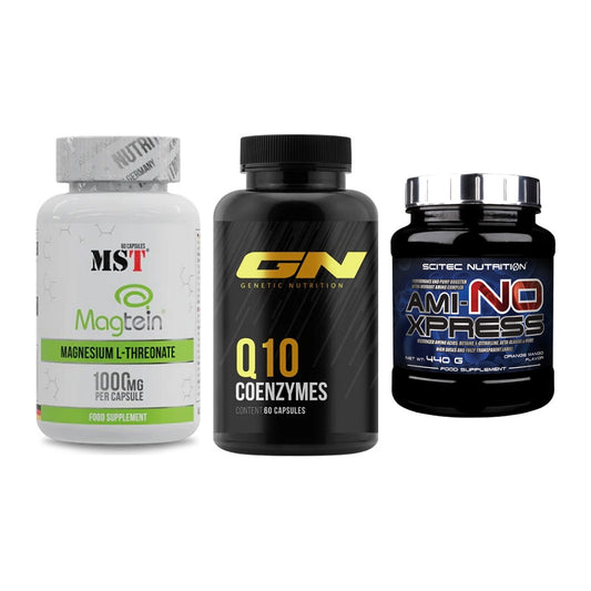 Ausdauer-Set: MST Magnesium + GN Q10 Health + Scitec Ami-NO – alle enthaltenen Artikel