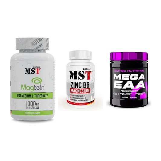Ausdauer-Set: MST Magnesium + MST Zinc + Scitec Mega EAA – alle enthaltenen Artikel