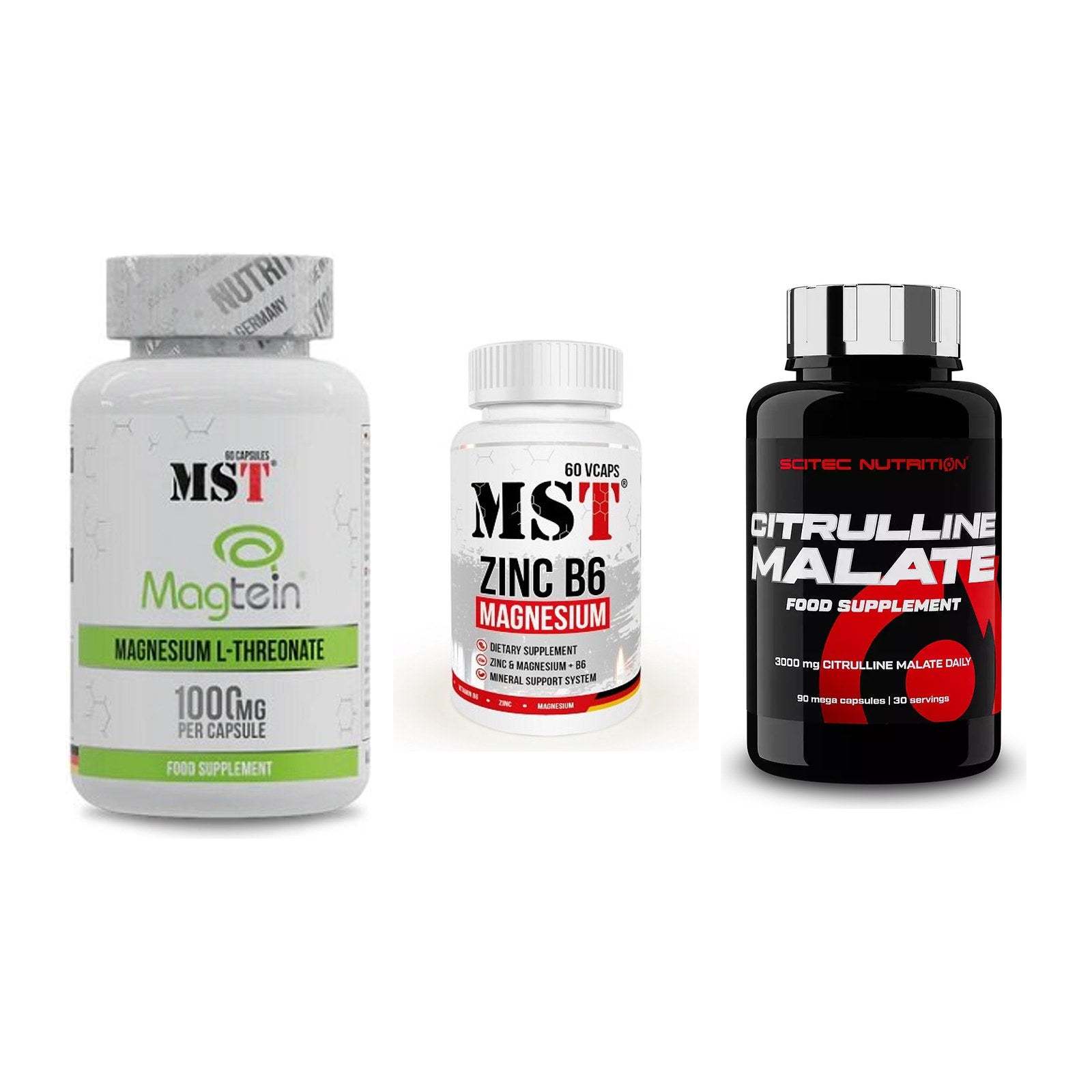 Ausdauer-Set: MST Magnesium + MST Zinc + Scitec Citrullin – alle enthaltenen Artikel