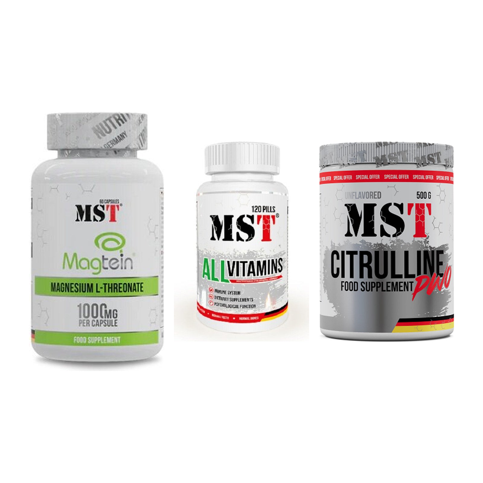 Ausdauer-Set: MST Magnesium + MST All Vitamins + MST Citrulline – alle enthaltenen Artikel