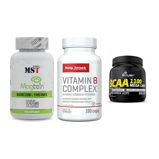 Ausdauer-Set: MST Magnesium + Body Attack + Olimp BCAA Mega – alle enthaltenen Artikel