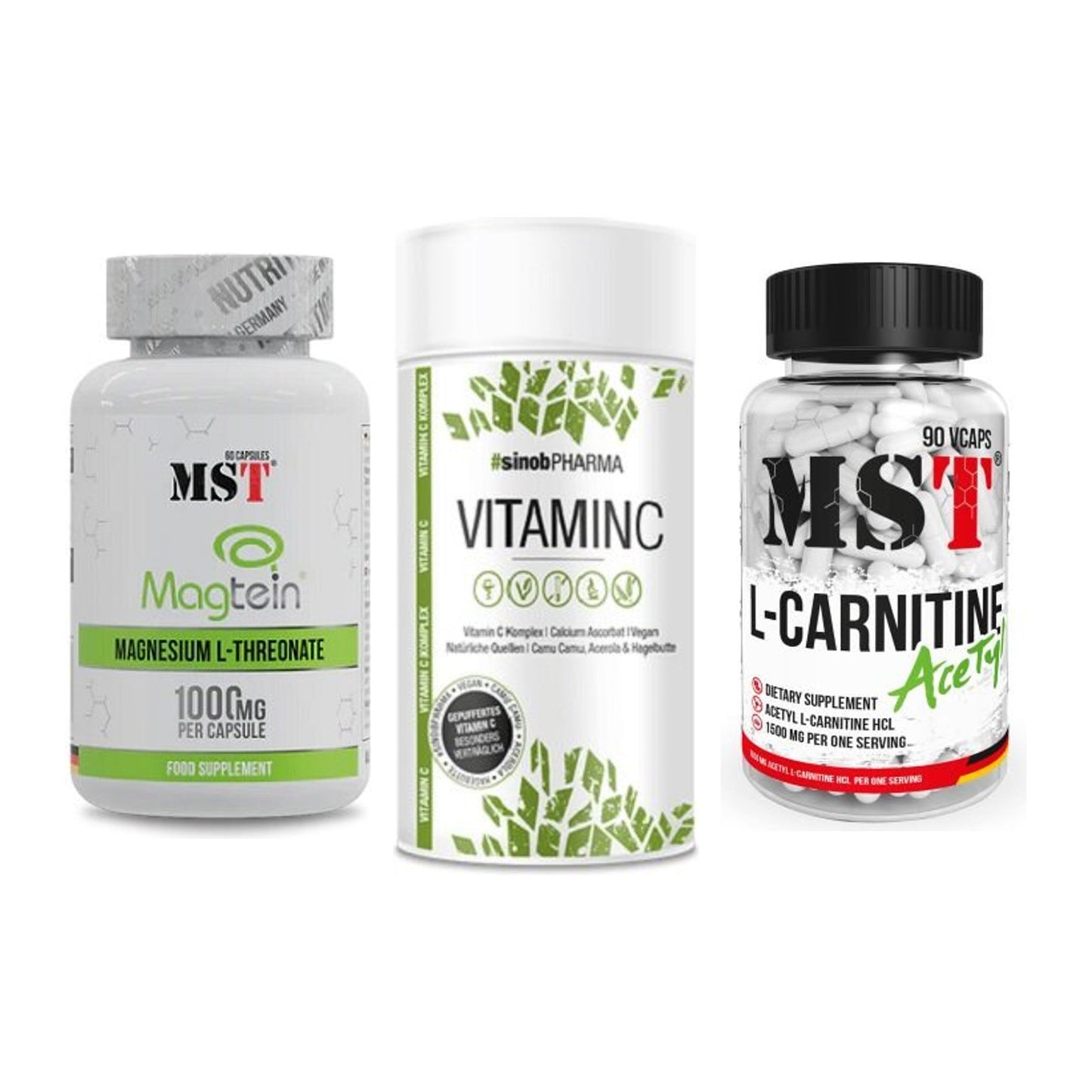 Ausdauer-Set: MST Magnesium + Sinob Vitamin C + MST L-Carnitine – alle enthaltenen Artikel