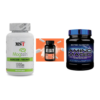 Ausdauer-Set: MST Magnesium + ESN Zinc + Scitec Amino – alle enthaltenen Artikel