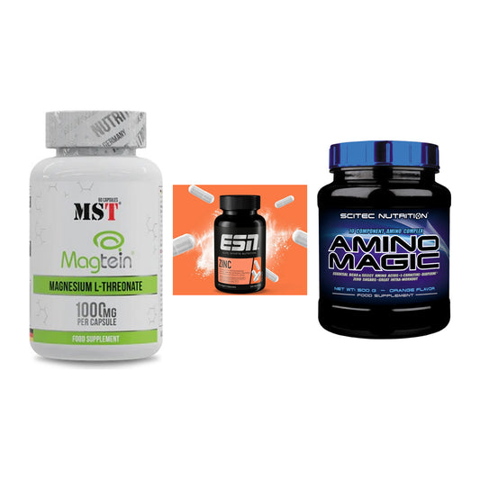 Ausdauer-Set: MST Magnesium + ESN Zinc + Scitec Amino – alle enthaltenen Artikel