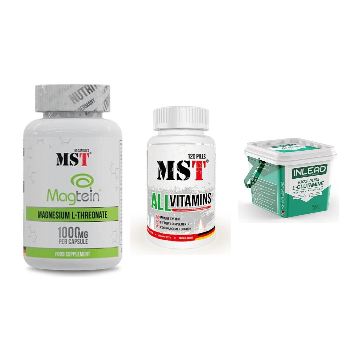 Ausdauer-Set: MST Magnesium + MST All Vitamins + INLEAD L-Glutami – alle enthaltenen Artikel