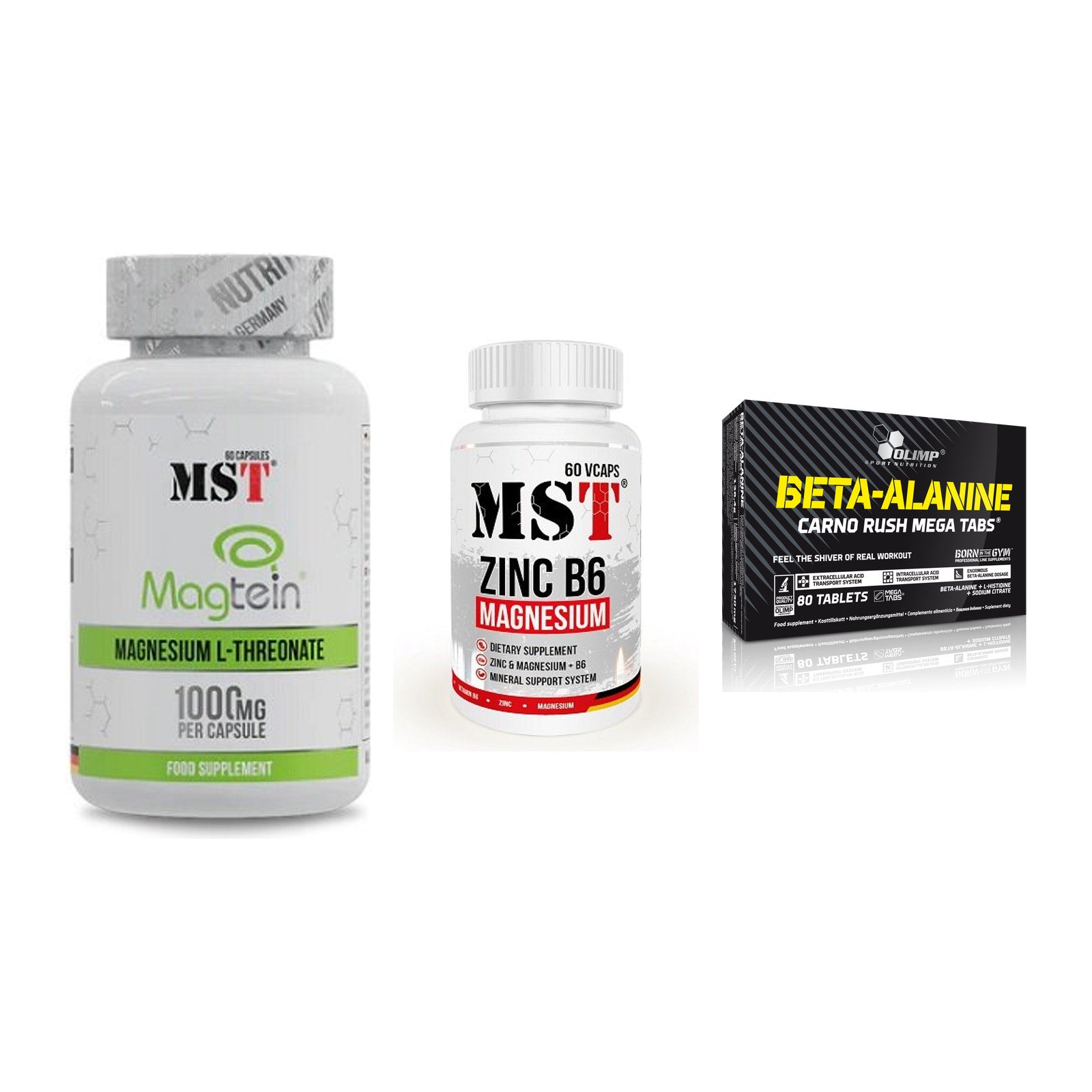 Ausdauer-Set: MST Magnesium + MST Zinc + Olimp Beta-Alani – alle enthaltenen Artikel
