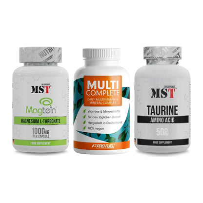 Ausdauer-Set: MST Magnesium + ProFuel MULTI + MST Taurine – alle enthaltenen Artikel