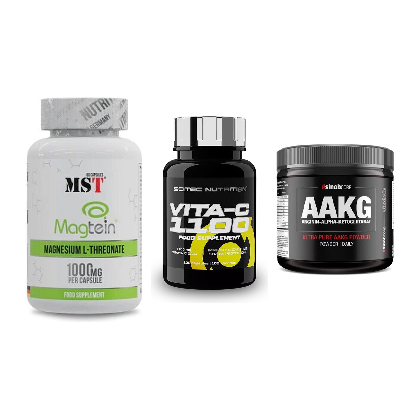Ausdauer-Set: MST Magnesium + Scitec Vitamin C + Sinob Core – alle enthaltenen Artikel