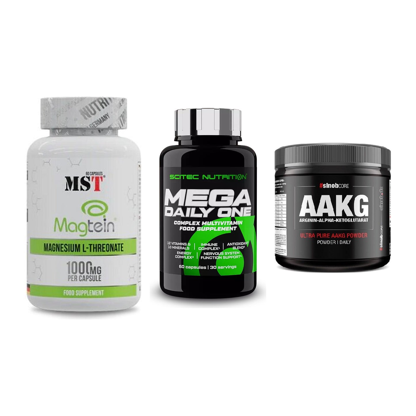 Ausdauer-Set: MST Magnesium + Scitec Mega + Sinob Core – alle enthaltenen Artikel