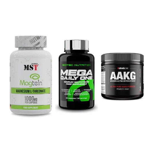 Ausdauer-Set: MST Magnesium + Scitec Mega + Sinob Core – alle enthaltenen Artikel