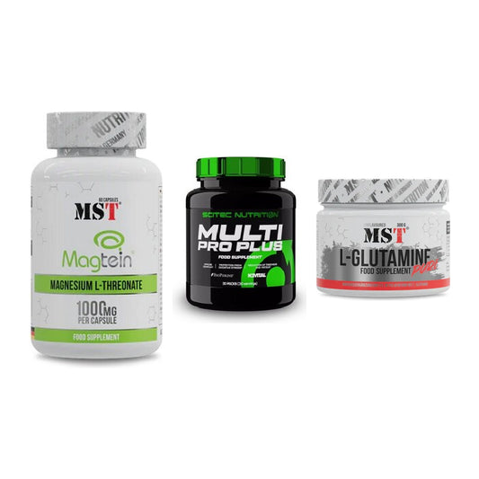 Ausdauer-Set: MST Magnesium + Scitec Multi Pro + MST Glutamine – alle enthaltenen Artikel