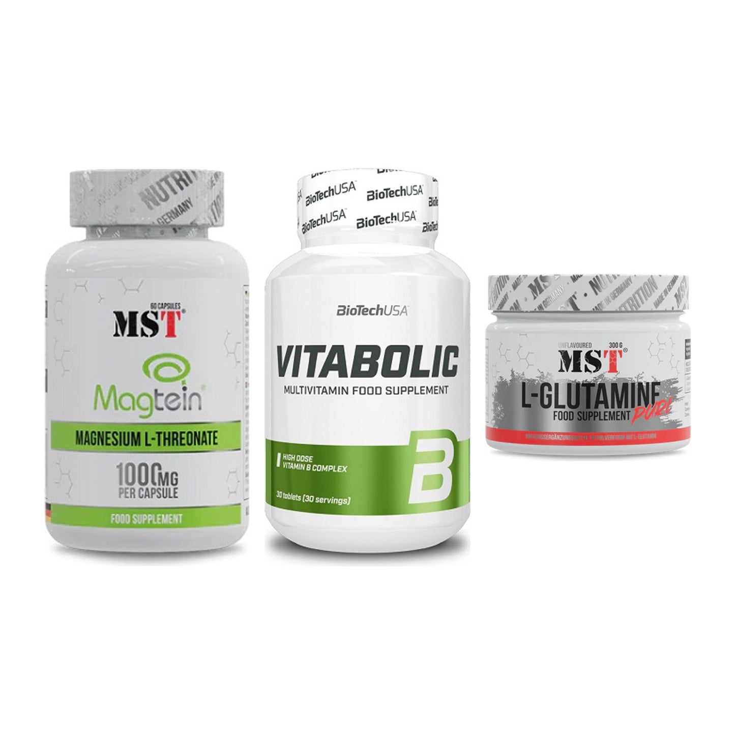Ausdauer-Set: MST Magnesium + BioTech Vitaboli + MST Glutamine – alle enthaltenen Artikel