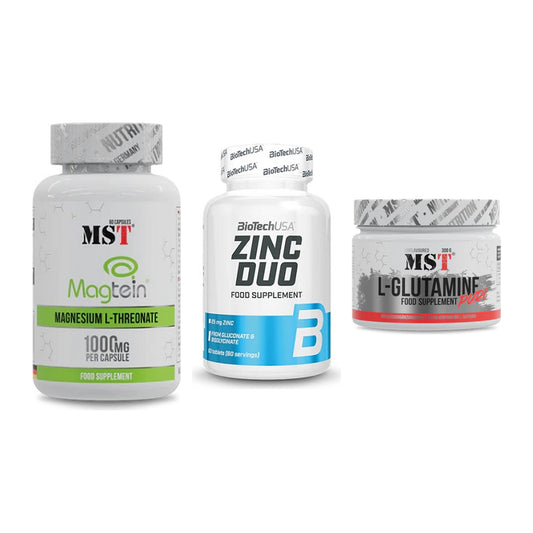 Ausdauer-Set: MST Magnesium + BioTech Zinc Duo + MST Glutamine – alle enthaltenen Artikel