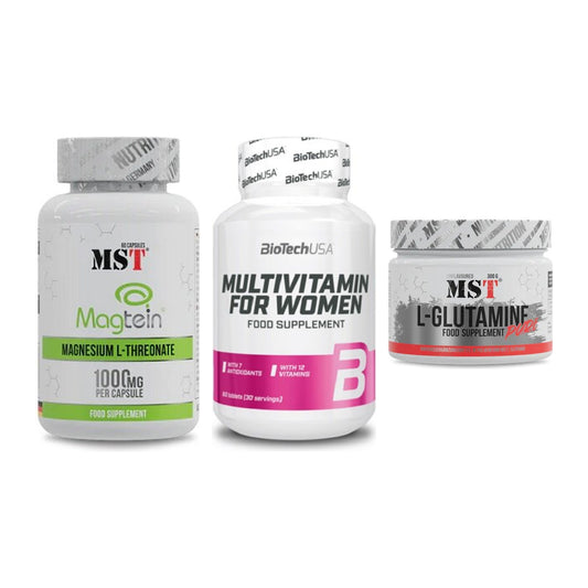 Ausdauer-Set: MST Magnesium + BioTech Multivit + MST Glutamine – alle enthaltenen Artikel
