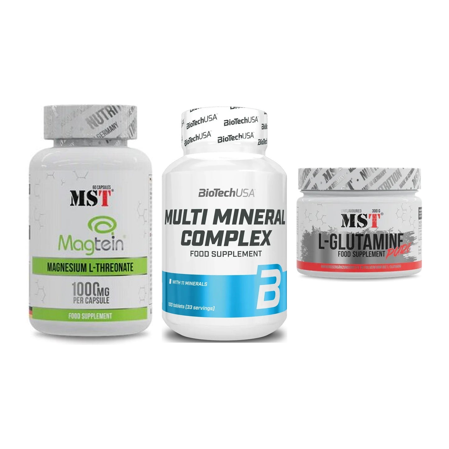 Ausdauer-Set: MST Magnesium + BioTech Multi + MST Glutamine – alle enthaltenen Artikel