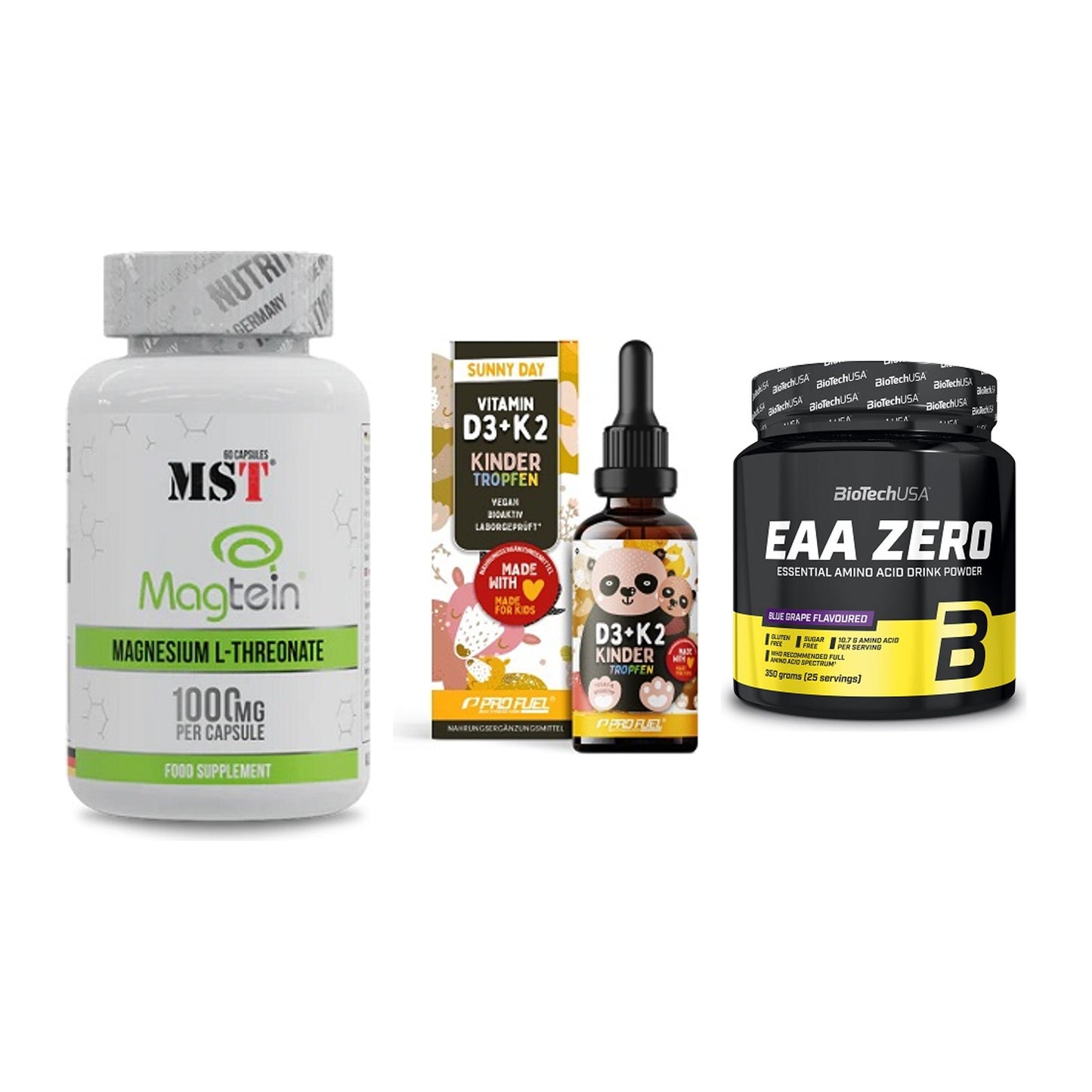 Ausdauer-Set: MST Magnesium + ProFuel VITAMIN + BioTech EAA Zero – alle enthaltenen Artikel