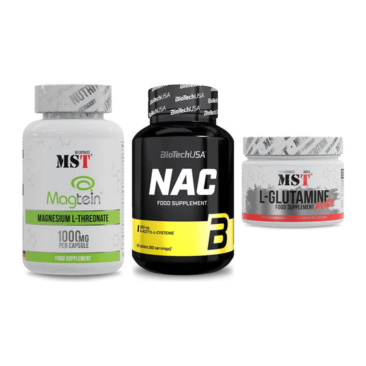 Ausdauer-Set: MST Magnesium + BioTech NAC + MST Glutamine – alle enthaltenen Artikel
