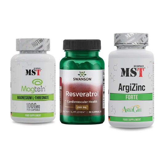 Ausdauer-Set: MST Magnesium + Swanson Resverat + MST ArgiZinc – alle enthaltenen Artikel