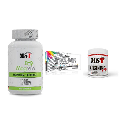 Ausdauer-Set: MST Magnesium + Olimp Vita-Min + MST Arginine RAW – alle enthaltenen Artikel
