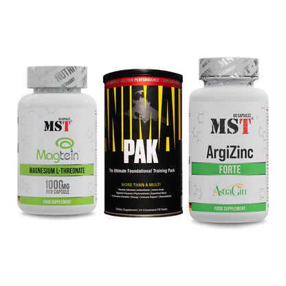 Ausdauer-Set: MST Magnesium + Universal Animal + MST ArgiZinc – alle enthaltenen Artikel