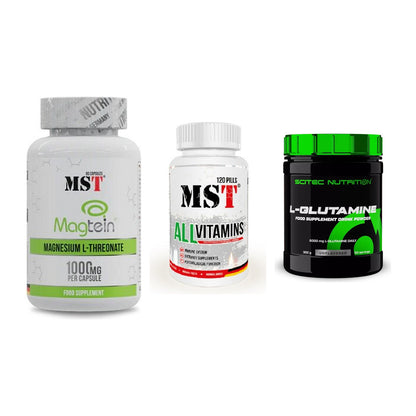 Ausdauer-Set: MST Magnesium + MST All Vitamins + Scitec L-Glutami – alle enthaltenen Artikel